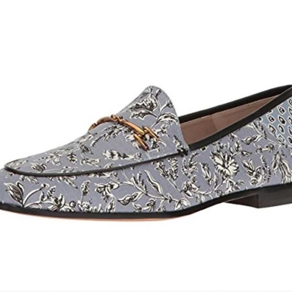 Sam Edelman Womens Loraine Blue Printed Slip On Dressy Loafers Shoes